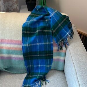 Blue and Green Plaid Scarf vintage